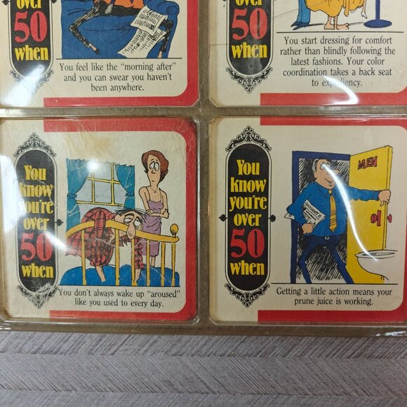 You're Over 50 When... Birthday Coasters Set Of 8 Vintage Humor Birthday Gift - Picture 5 of 6